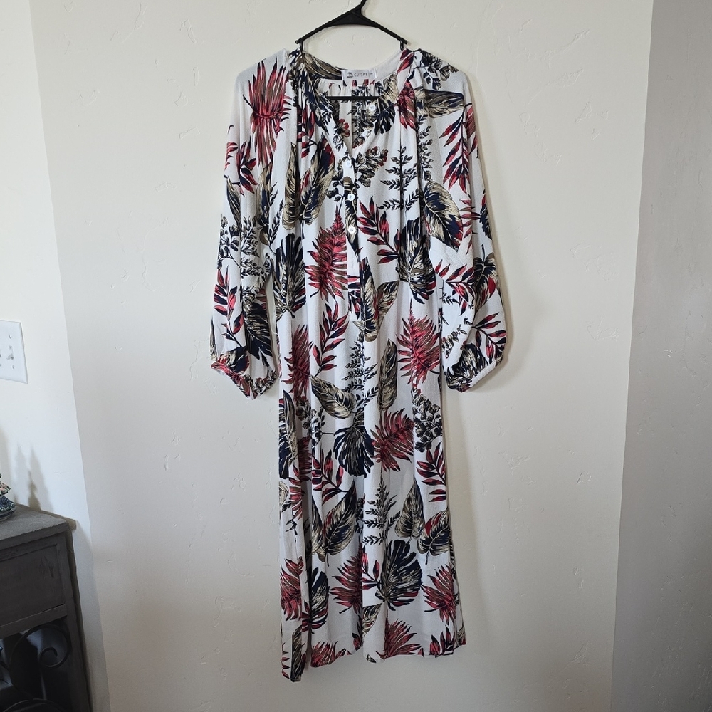 Cupshe Long Sleeve Floral Dress in Red and Black